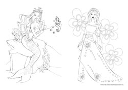 Barbie desenho para colorir 01 e 02