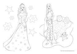 Barbie desenho para colorir 03 e 04