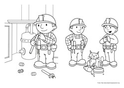 Bob o Construtor desenho para colorir 09 e 10