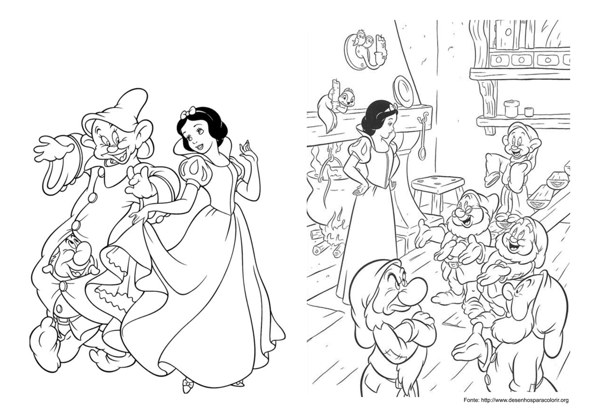 Branca de Neve desenho para colorir 05 e 06