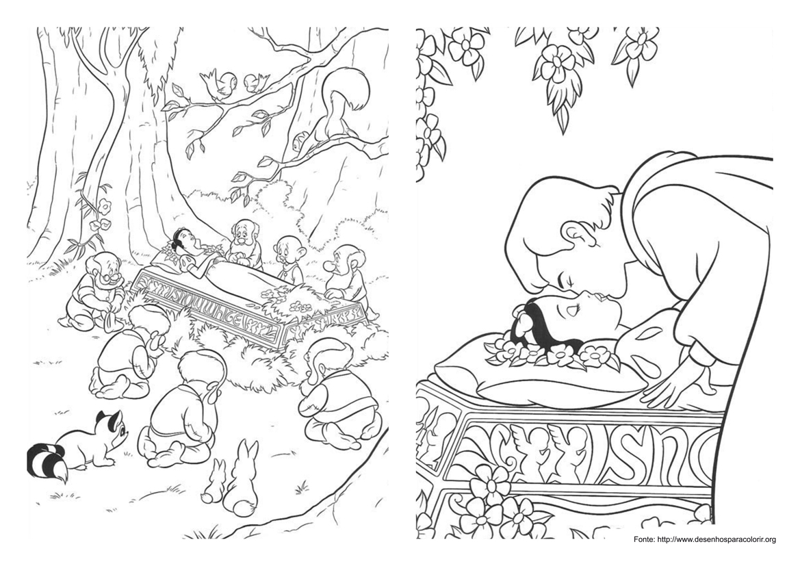 Branca de Neve desenho para colorir 09 e 10