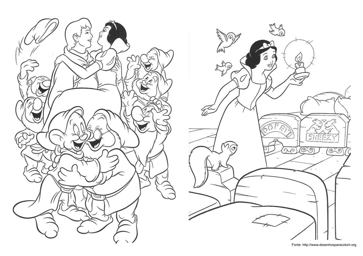 Branca de Neve desenho para colorir 11 e 12