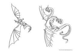 Como Treinar Seu Dragão desenho para colorir 06 e 07