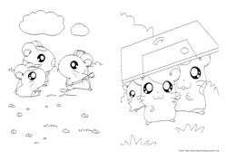 Hamtaro desenho para colorir 09 e 10