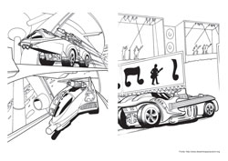 Hot Wheels desenho para colorir 07 e 08