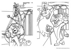 Madagascar 3 desenho para colorir 01 e 02