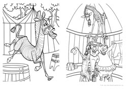 Madagascar 3 desenho para colorir 03 e 04