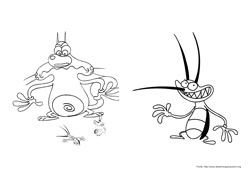 Oggy e as Baratas desenho para colorir 03 e 04