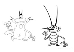 Oggy e as Baratas desenho para colorir 07 e 08