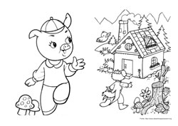 Os Três Porquinhos desenho para colorir 10 e 11