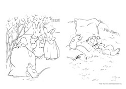 Peter Rabbit desenho para colorir 03 e 04