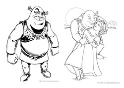 Shrek desenho para colorir 01 e 02